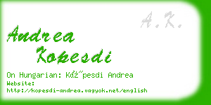 andrea kopesdi business card